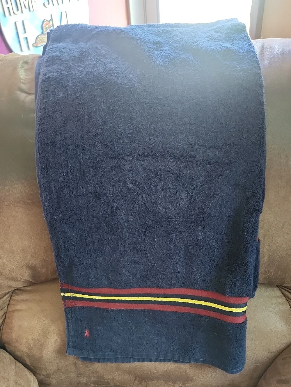 Vintage Ralph Lauren Bath Towel Signature Polo Crest Made in USA 100% Cotton